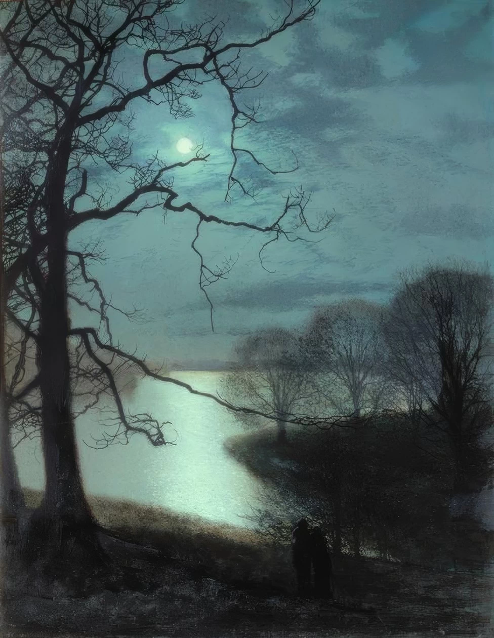 Guardando un lago illuminato dalla luna